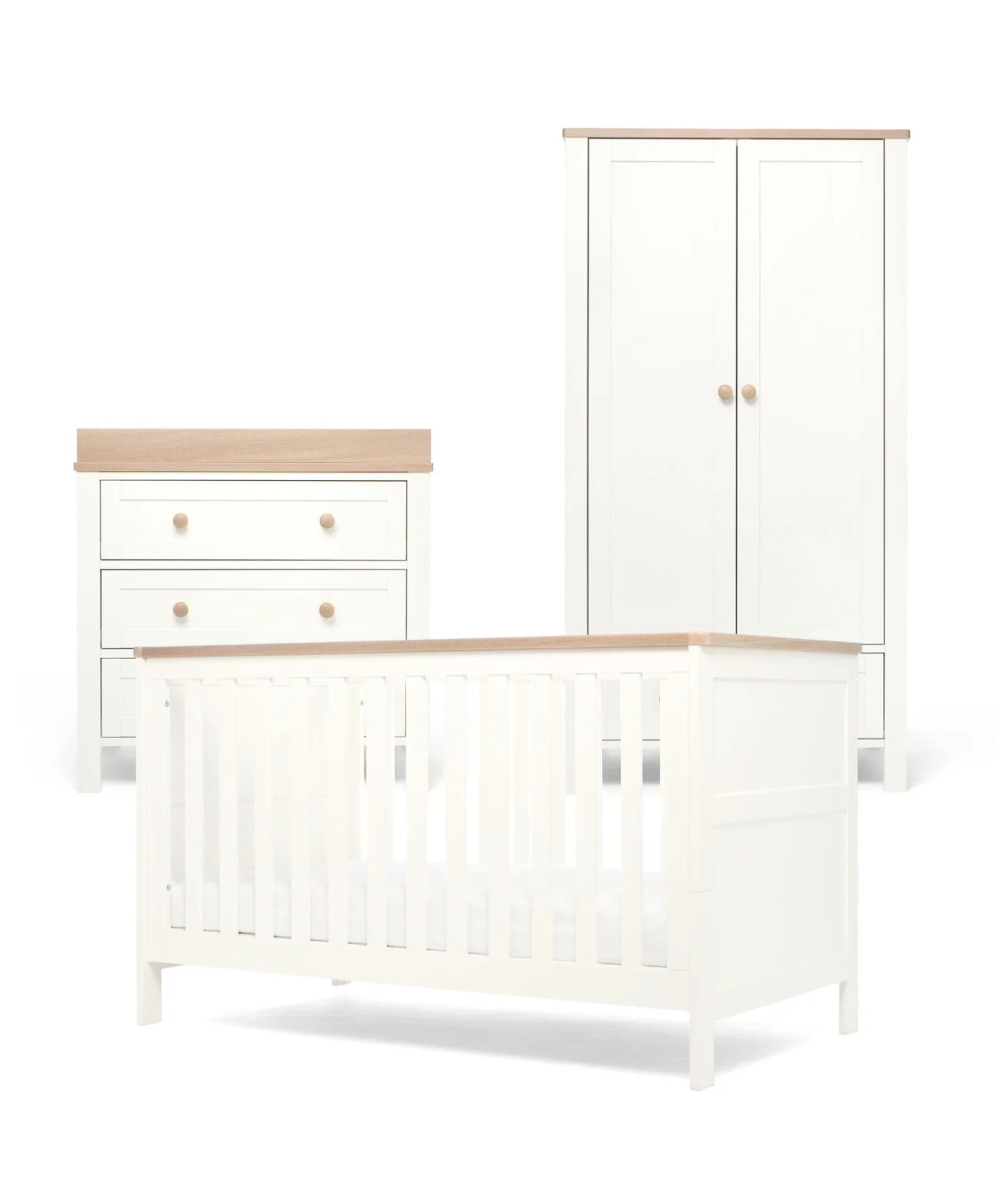 Mamas Papas Furniture Sets Wedmore 3 Piece Cotbed Range With Nursery Dresser Changer Wardrobe White Natural 33105234985125 1024x1024@2x