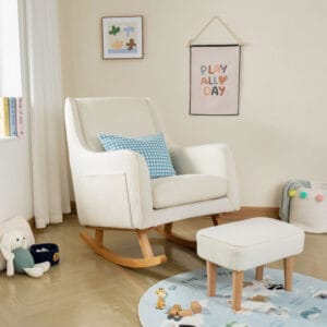 Babymore Ida Nursing Chair With Stool Bouclé