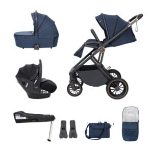 Chia Travel System Pecan With Base Midnight Blue 1