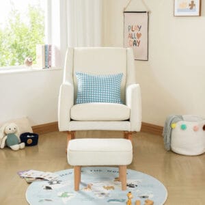 Ida Nursing Chair With Stool Boucle 2
