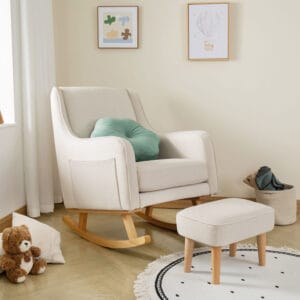 Ida Nursing Chair With Stool Ivory