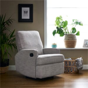 Obaby Madison Swivel Glider Recliner Chair Pebble