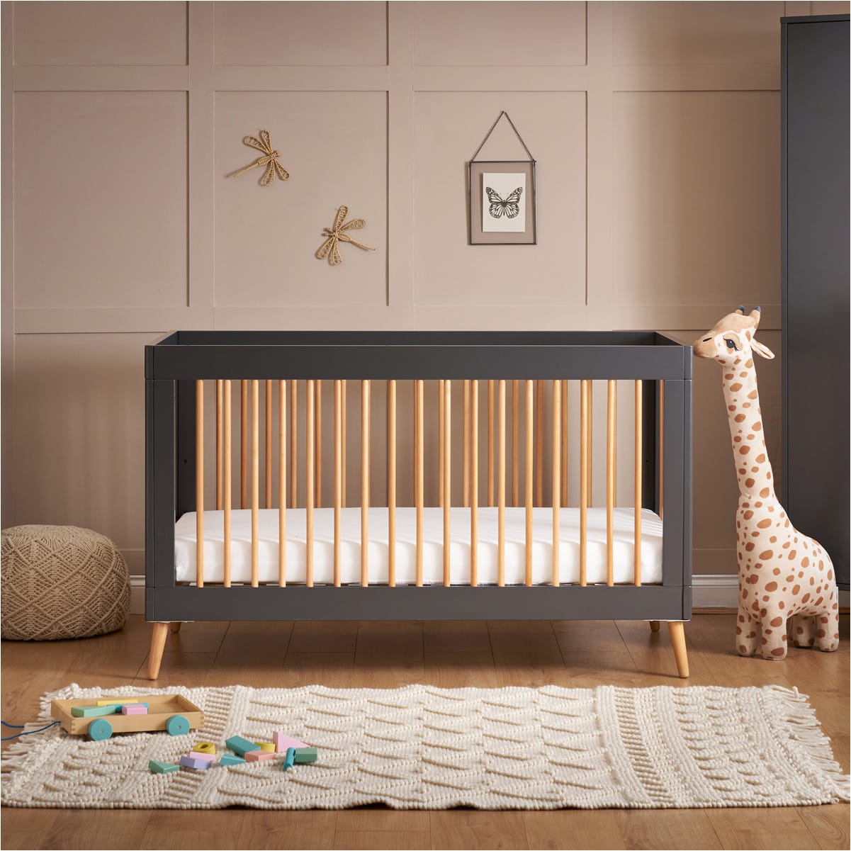 Obaby Maya Cot Bed Slate With Natural (3)