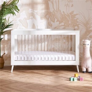 Obaby Maya Cot Bed White With Acrylic 3