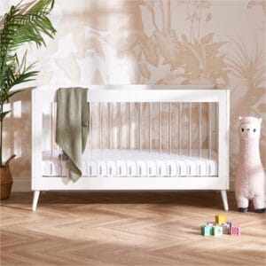 Obaby Maya Cot Bed White With Acrylic