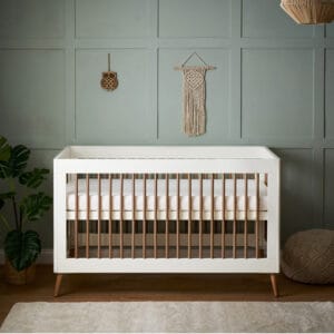 Obaby Maya Cot Bed White With Natural