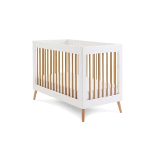 Obaby Maya Mini Cot Bed White With Natural (1)