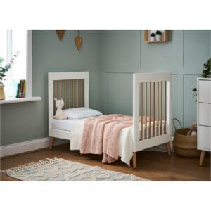 Obaby Maya Mini Cot Bed White With Natural (5)