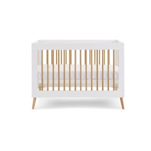 Obaby Maya Mini Cot Bed White With Natural (8)