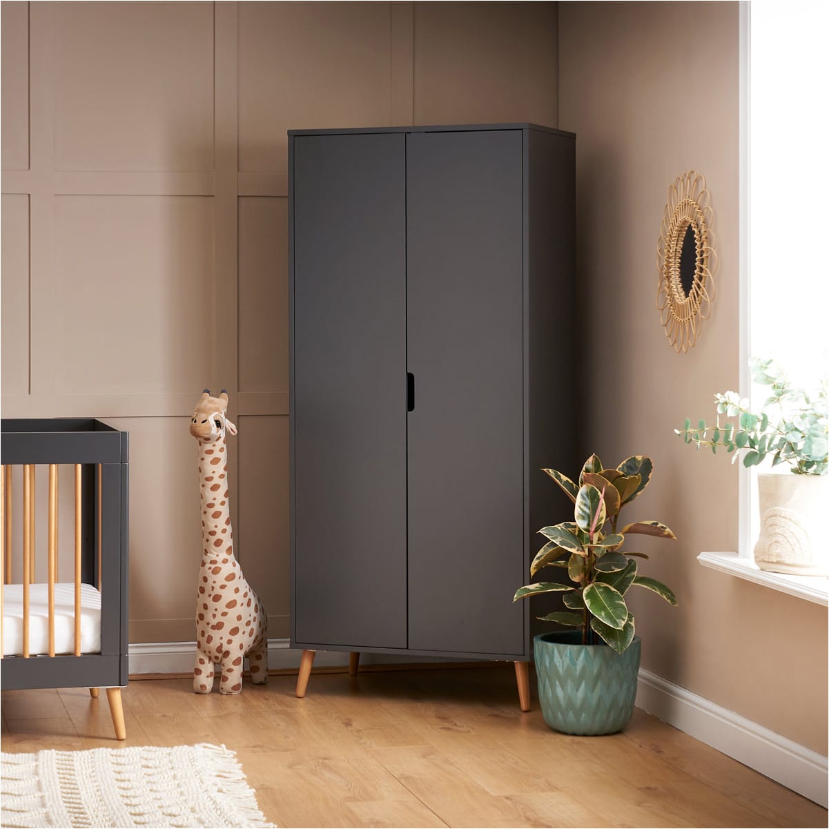 Obaby Maya Wardrobe Slate With Natural