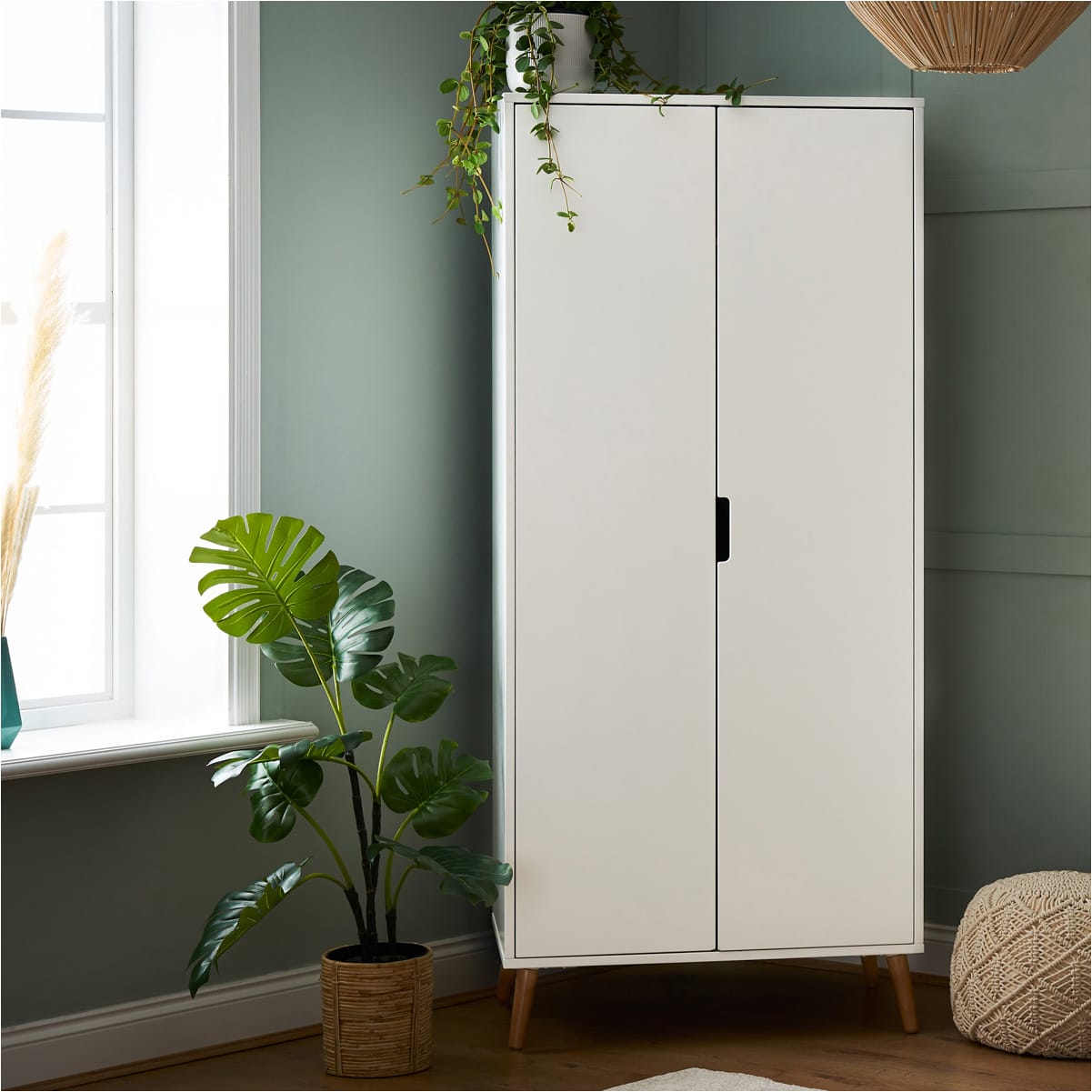 Obaby Maya Wardrobe White With Natural (1)