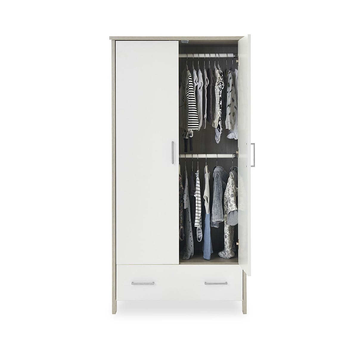 Obaby Nika Double Wardrobe Grey Wash And White (5)