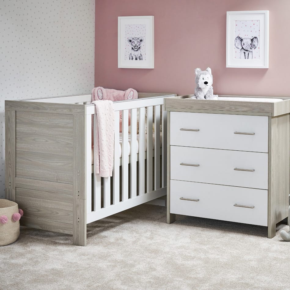Obaby Nika Mini 2 Piece Room Set Grey Wash And White