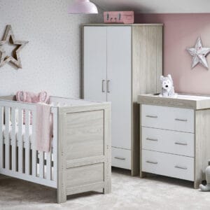 Obaby Nika Mini 3 Piece Room Set Grey Wash And White
