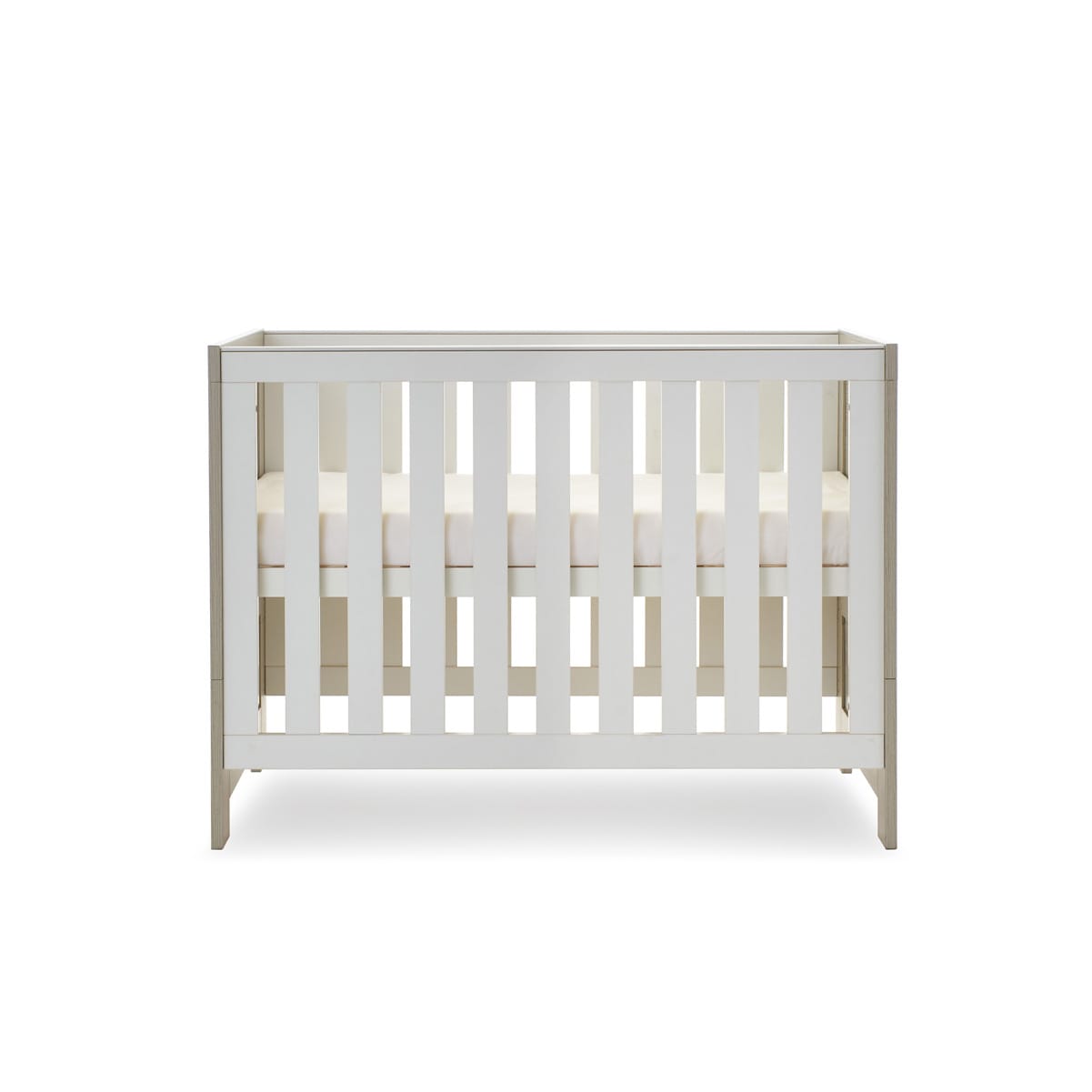 Obaby Nika Mini Cot Bed Grey Wash And White (1)