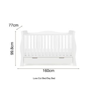 Obaby Stamford Luxe Cot Bed White (7)