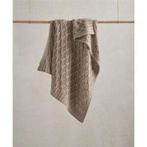 Cable Knit Blanket Welcome To The World Seedling Mocha