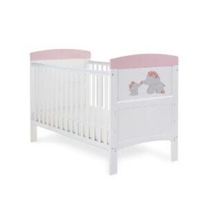Grace Inspire Cot Bed Me & Mini Me Elephants Pink