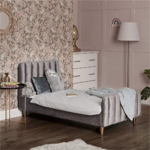 Obaby Gatsby Velvet Single Bed Grey