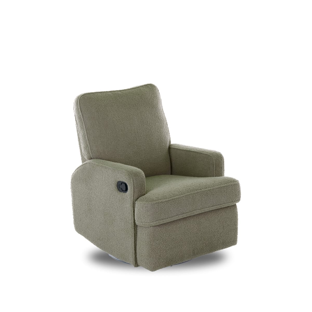 Obaby Madison Swivel Glider Recliner Chair Teddy Fabric Olive (4)
