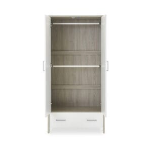 Obaby Nika Wardrobe Grey Wash And White (2)