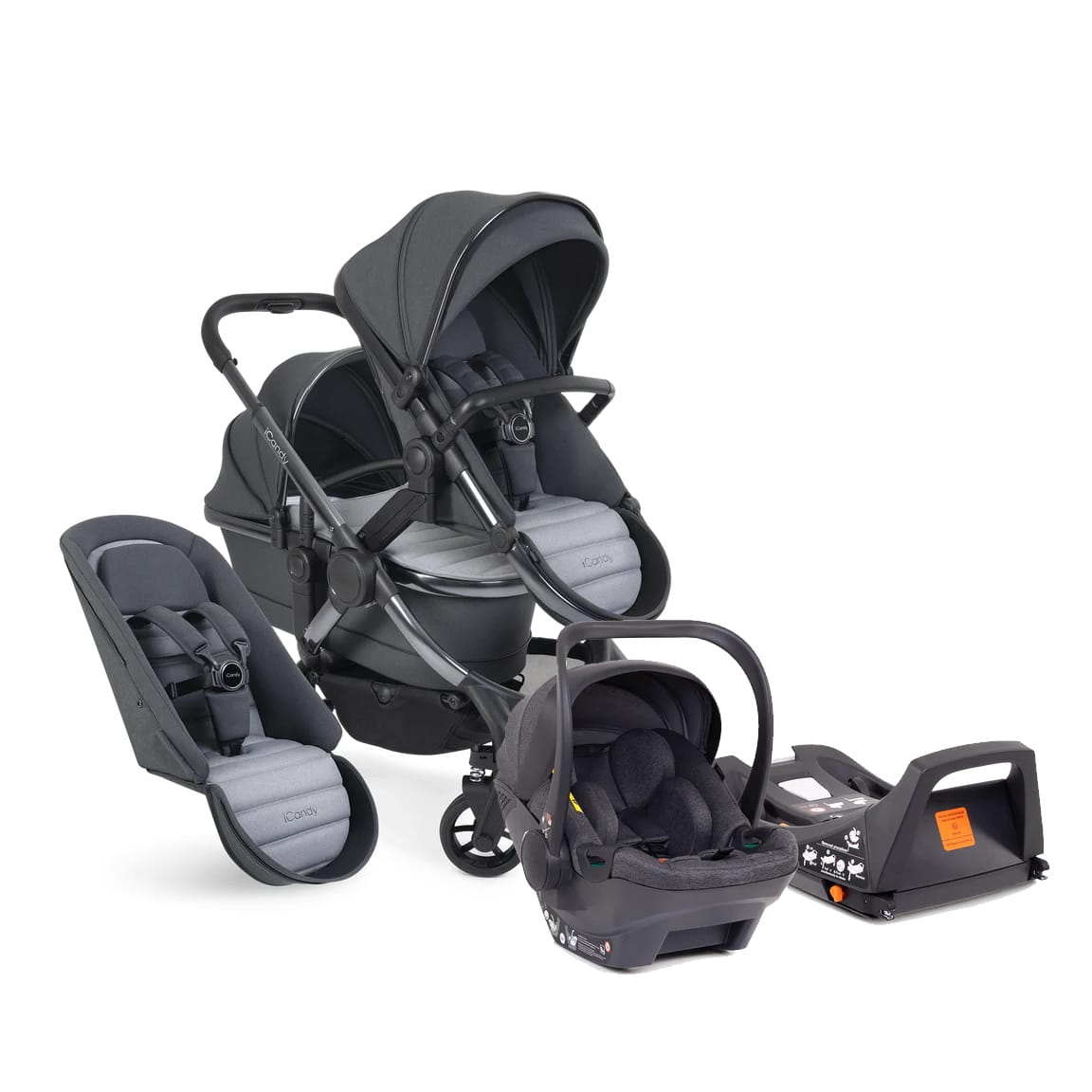 Icandy Peach 7 Double Bundle With Cocoon Car Seat And Base Truffle