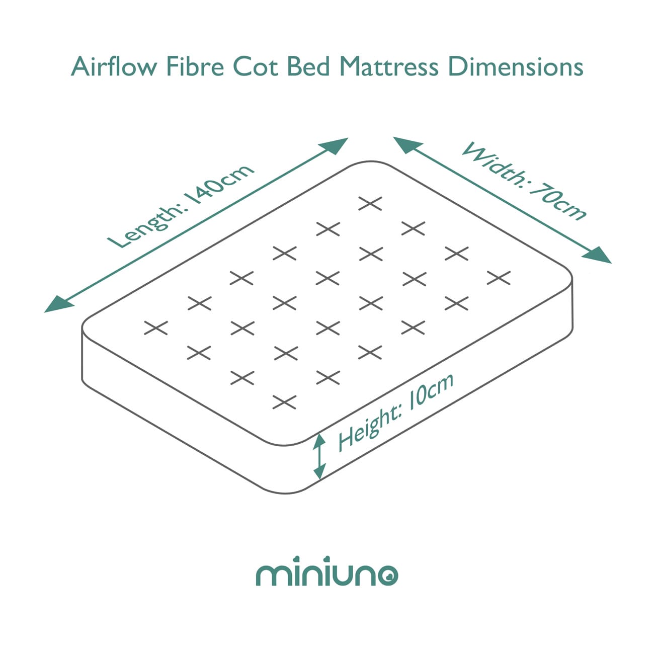 Miniuno Airflow Fibre Deluxe Mattress Cot Bed (2)