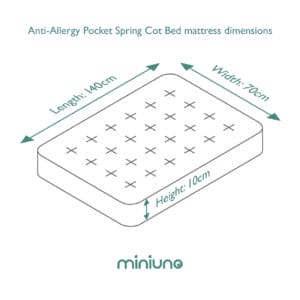 Miniuno Anti Allergy Pocket Spring Mattress Cot Bed (3)