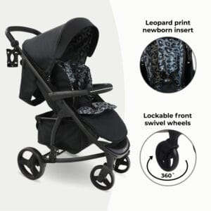 My babiie mb200i 3in1 travel system black leopard (1)