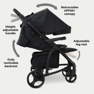 My babiie mb200i 3in1 travel system black leopard (3)