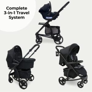My babiie mb200i 3in1 travel system black leopard (9)