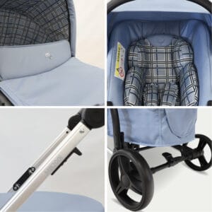 My babiie mb200i 3in1 travel system blue plaid (5)