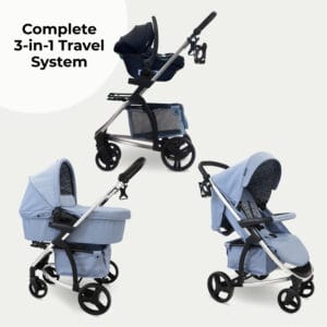 My babiie mb200i 3in1 travel system blue plaid (7)