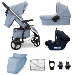My Babiie MB200i 3in1 Travel System with i-Size Car Seat - Blue Plaid