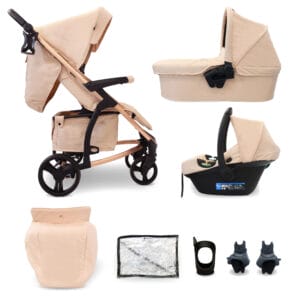 My Babiie MB200i 3in1 Travel System with i-Size Car Seat - Blush
