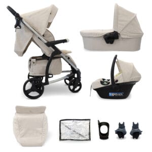 My Babiie MB200i 3in1 Travel System with i-Size Car Seat - Oatmeal