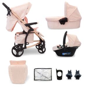 My Babiie MB200i 3in1 Travel System with i-Size Car Seat - Pink Plaid