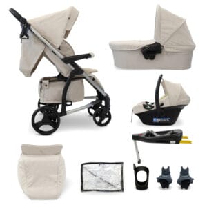 My Babiie MB200i 3in1 Travel System and Base - Oatmeal