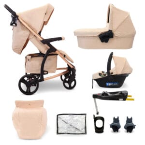 My Babiie MB200i 3in1 Travel System with Car Seat - Blush