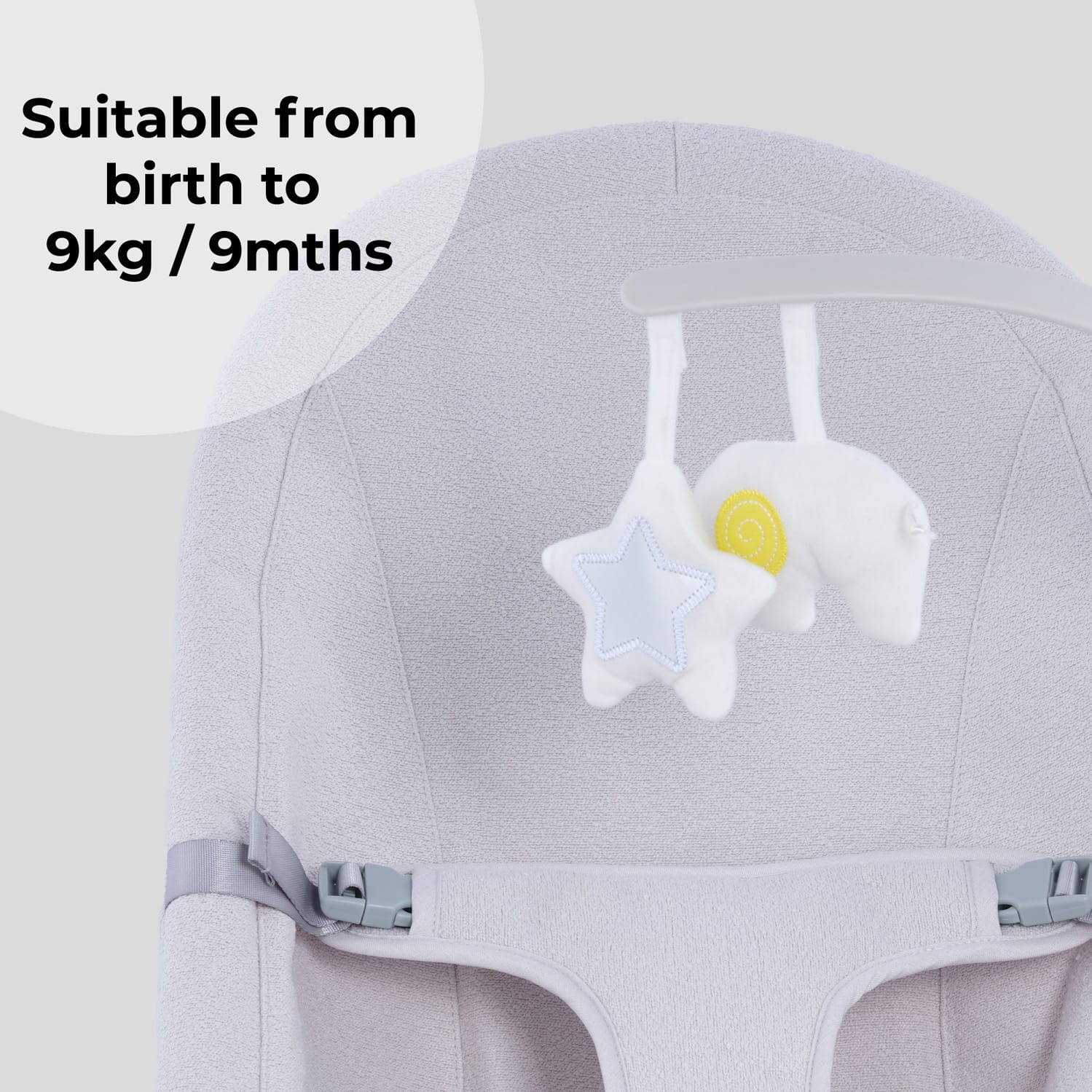 My babiie mbbbb baby bouncer with toy bar grey (2)