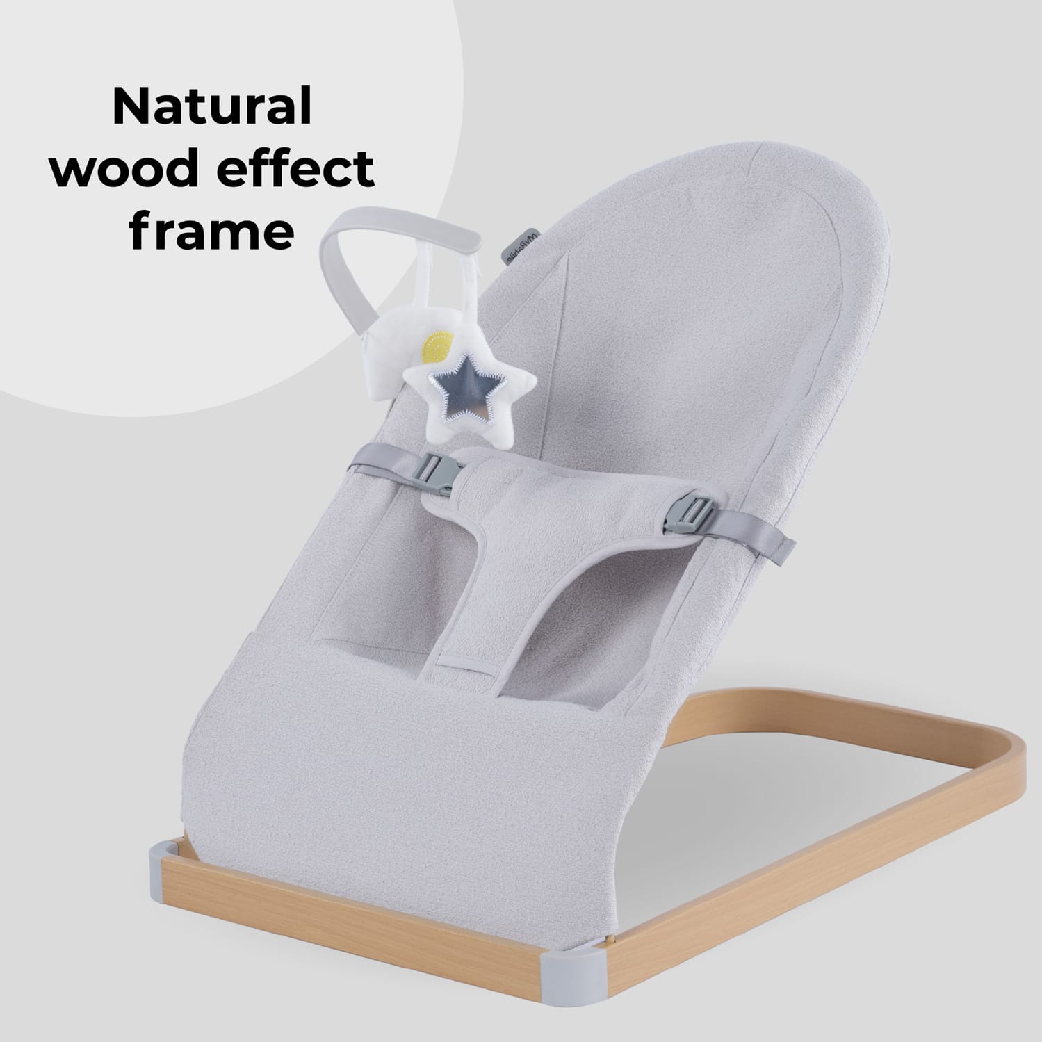 My babiie mbbbb baby bouncer with toy bar grey (3)