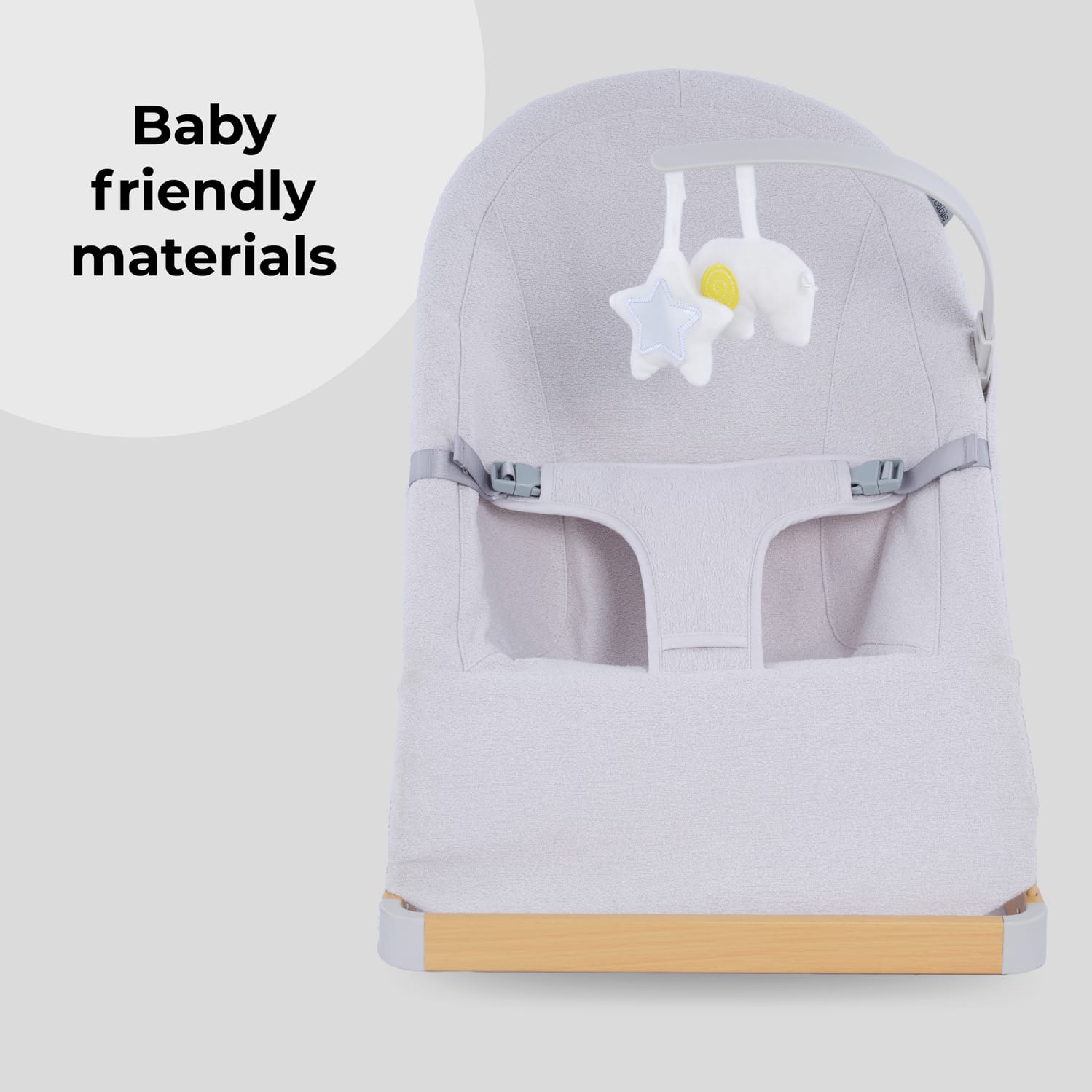 My babiie mbbbb baby bouncer with toy bar grey (5)