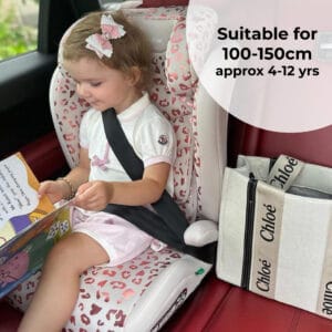 My babiie mbcs23 lite i size (100 150cm) high back booster car seat blush leopard (1)