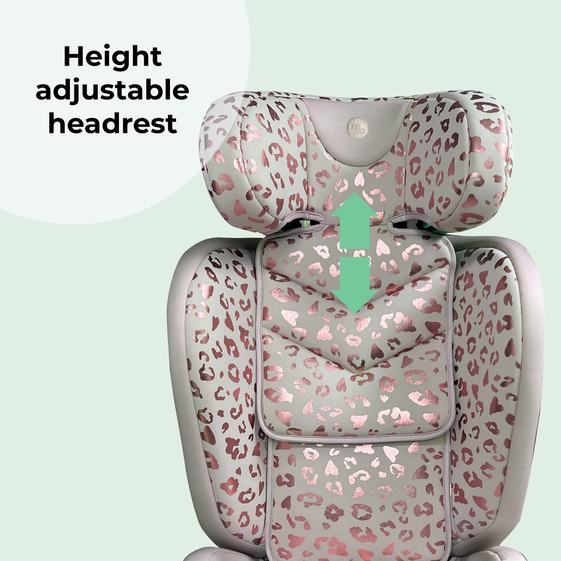 My babiie mbcs23 lite i size (100 150cm) high back booster car seat blush leopard (5)