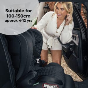 My babiie mbcs23 lite i size (100 150cm) high back booster car seat quilted black (1)