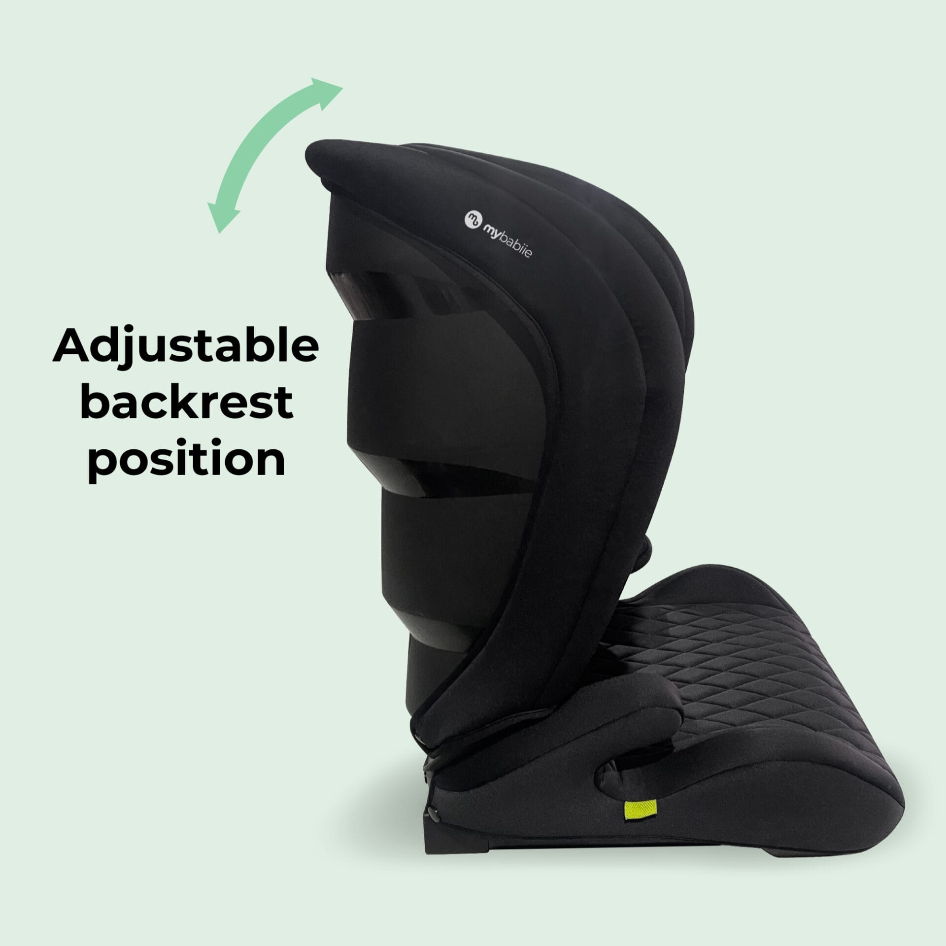 My babiie mbcs23 lite i size (100 150cm) high back booster car seat quilted black (2)