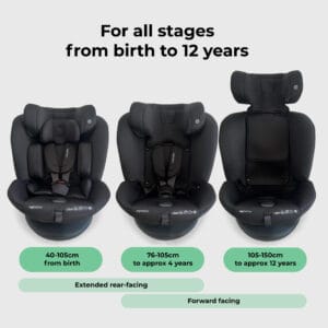 My babiie mbcs300 i size (40 150cm) spin car seat black (3)