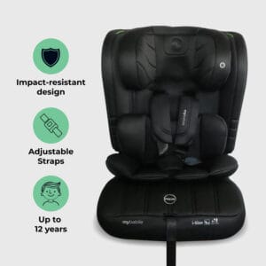 My babiie mbcs50 i size (76 150cm) car seat non isofix black (1)