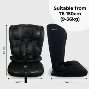 My babiie mbcs50 i size (76 150cm) car seat non isofix black (2)