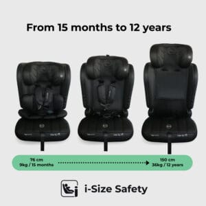 My babiie mbcs50 i size (76 150cm) car seat non isofix black (3)
